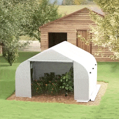 Outsunny 11.5'x9.8'x6.6' Portable Walk-In Tunnel Greenhouse Garden Warm House - White