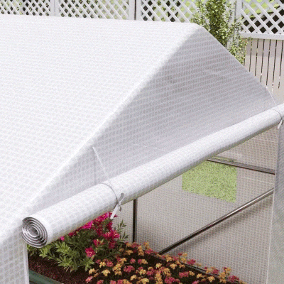 Outsunny 15'x10'x7' Greenhouse Gardening Planting Shed White