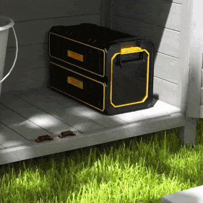 Outsunny Wooden Garden Storage Shed Kit Wood Garage Tool Organisation Cabinet with 2 Door , 34" x 18" x 38", Grey