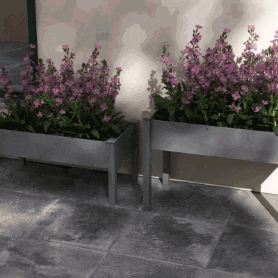 Outsunny 2 Tiers Wood Plant Raised Bed Flower Vegetable Herb Grow Box Stand Garden Step Planter Stand Free Combination Natural