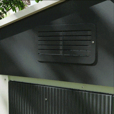 Outsunny 8' x 6' Outdoor Storage Shed, Metal Garden Tool Storage House with Lockable Sliding Doors and Vents for Backyard Patio Lawn, Charcoal Grey