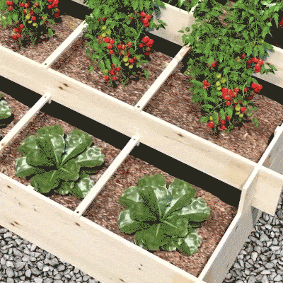 Outsunny 3-Tier Raised Garden Bed with 9 Grow Grids, Outdoor