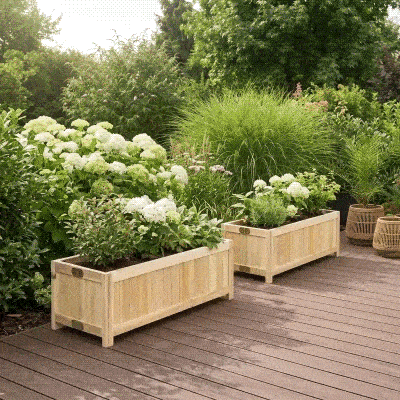 Outsunny Foldable Wooden Raised Garden Bed, 28'' x 12'' x 10''