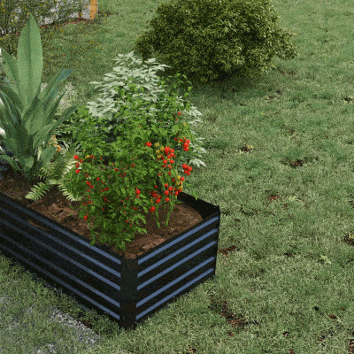 Outsunny Galvanized Raised Garden Bed, Steel Outdoor Planters with Reinforced Rods, 71" x 35" x 23", Dark Grey