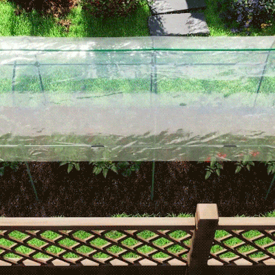 Outsunny Tunnel Tomato Greenhouse with 4 Hoops and Top Tap, Pointed Bottom and Guy Ropes, 157.5" x 47.2" x 66.9", Clear
