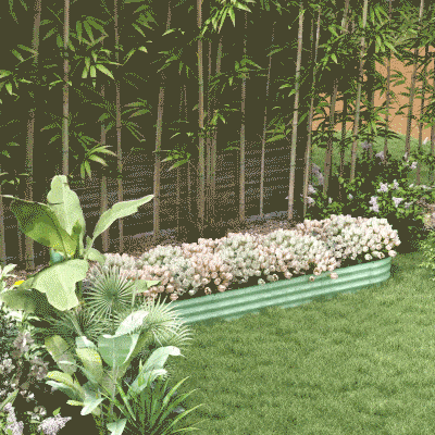 Outsunny 7.9 x 2 x 1ft Galvanized Raised Garden Bed Kit, Metal Planter Box with Safety Edging, Green
