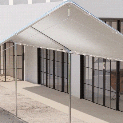 Outsunny 10' x 20' Carport Heavy Duty Galvanized Car Canopy with Included Anchor Kit, 3 Reinforced Steel Cables, White
