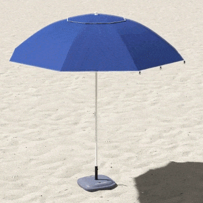 Outsunny 7.5FT 2-in-1 Beach Umbrella with Carry Bag, Umbrella Shelter with Silver Coated UPF50+ UV Protection and Adjustable Height for Camping, Fishing, Backyard, Blue