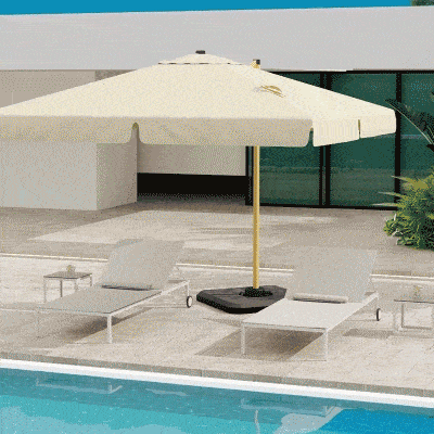 Outsunny 4 Pieces Umbrella Base Parasol Stand for Cantilever Umbrella Fill w/ Sand or Water Black