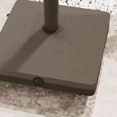 Outsunny HDPE Square Parasol Base, Portable Umbrella Stand Weights for Cantilever Banana Parasol with Wheels, 35lbs with Water or 40lbs with Sand, for Φ0.75" to Φ1.5" Pole, Black