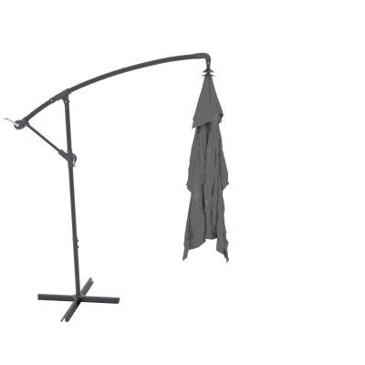 Outsunny 3(m) patio offset umbrella, with Cross Base - Dark Grey