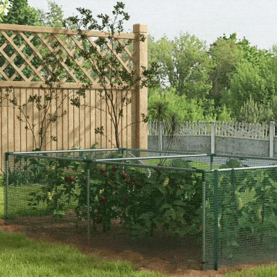 Outsunny 8' x 4' Plant Protection Cage with Zipper Roll-Up Door, Plant Protector from Animals with Galvanised Steel Frame