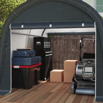 Outsunny 10' x 10' Outdoor Storage Tent, Heavy Duty and Waterproof Portable Shed for Bike, Motorcycle & Garden Tools