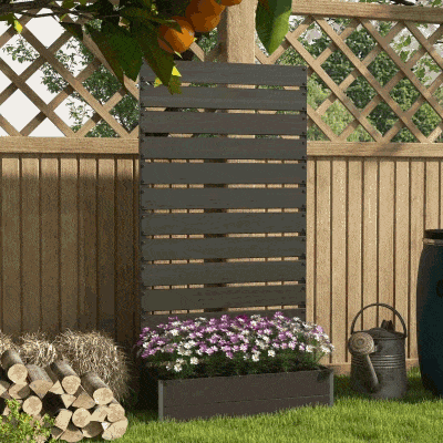 Outsunny Trellis Planter for Climbing Plants, Raised Garden Bed with Trellis, Planter Box for Outdoor Garden, Black