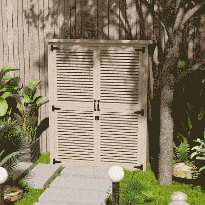 Outsunny 50" x 26" x 66" Wooden Garden Shed, Outdoor Storage Shed with Waterproof Asphalt Roof, Shelves, Natural
