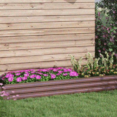 Outsunny 8'x2'x1' Galvanized Raised Bed, Large Elevated Planter Box for Growing Flowers, Herbs and Vegetables, Dark Brown