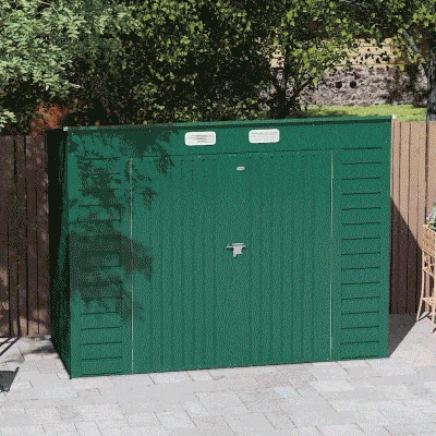 Outsunny 8 x 4FT Galvanized Garden Storage Shed, Metal Outdoor Shed with Double Doors and 2 Vents, Green