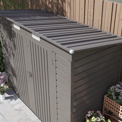 Outsunny 8 x 4FT Galvanized Garden Storage Shed, Metal Outdoor Shed with Double Doors and 2 Vents, Light Grey