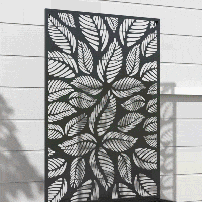 Garden Bed with Privacy Panel 24" L x 9.1" W x 44.5" H Black