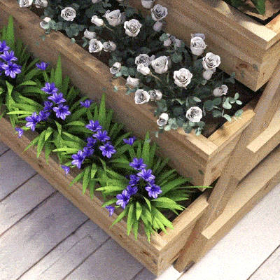 Garden Bed 29.5" W x 22.4" D x 23.8" H Natural Wood