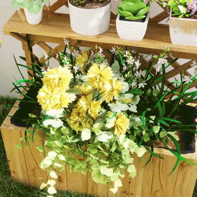 Outsunny Raised Garden Bed, Wooden Planter with Trellis, Hanging Roof, Plant Shelf, Drainage Holes and Bed Liner, Nature Wood