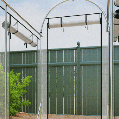 Outsunny Walk-in Tunnel Greenhouse with 8 Roll-Up Doors, 10' x 3' x 6.5', Clear
