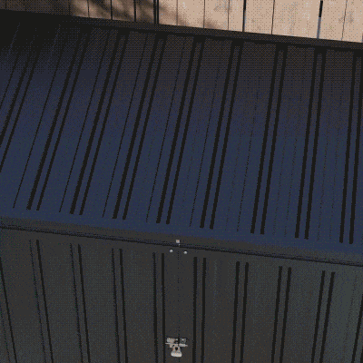 Outsunny Outdoor Storage Shed Lockable Galvanized Steel Garbage Bin Shed Lift-up Lid for 2 Trash Cans