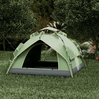 Outsunny Camping Tent, 3 Person Family Tent, 1000mm Waterproof, with Sewn-in Groundsheet and Carry Bag,  for Fishing, Dark Green
