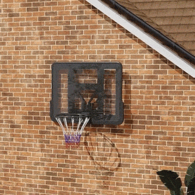Soozier Wall Mounted Basketball Hoop, Basketball Goal Combo Kit with 43" Reinforced Shatter Resistant Backboard and All Weather Net for Indoor or Outdoor Use