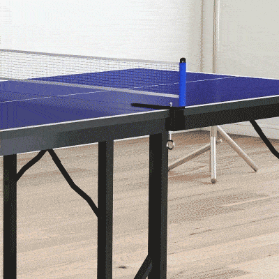 Soozier 6x3ft Compact Midsize Table Tennis Table Multi-Use Family Ping-pong Table Free Standing Folding Blue