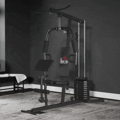 Soozier Multi-Exercise Home Gym Station with 99lbs Weight Stack, for Full Body Workout