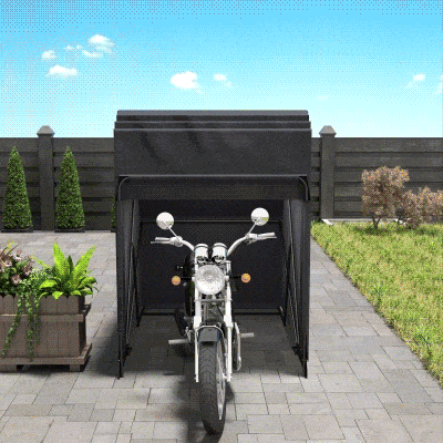 Outsunny Motorcycle Shelter, Waterproof Motorcycle Cover Tent with 2 Mesh Windows, UV Protected & Dustproof Bike Storage Shed