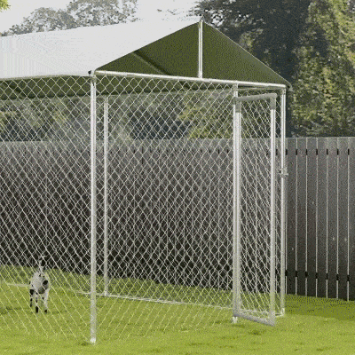 PawHut 19.7' Outdoor Dog Kennel, Large Dogs, UV Resistant Roof