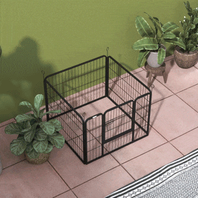 PawHut Metal Pet Playpen with Gate Indoor Outdoor for Small Animal