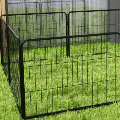 PawHut 8 Panel Heavy Duty Dog Playpen 23.5" Height for Small Medium Dogs
