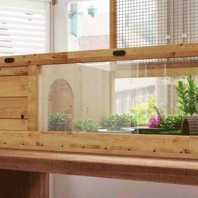 PawHut Wooden Reptile Cage for Turtles, Lizards, Snakes, Yellow