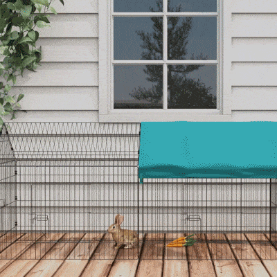 PawHut 87" Small Animal Playpen with Roof, Green